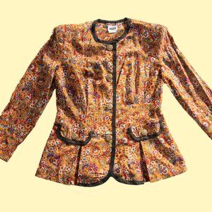 Vintage Orange Paisley Retro Jacket